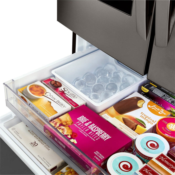 LG 36 Inch 3-Door French Door Refrigerator in Black Stainless Steel 24 Cu. Ft. (LRFDC2406D)