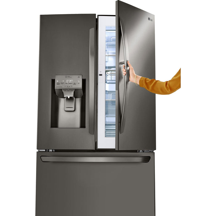 LG 36 Inch 3-Door French Door Refrigerator in Black Stainless Steel 30 Cu. Ft. (LRFDS3016D)