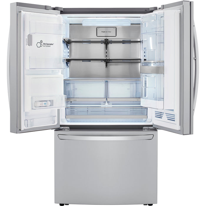 LG 36 Inch 3-Door French Door Refrigerator in Stainless Steel 30 Cu. Ft. (LRFDS3016S)