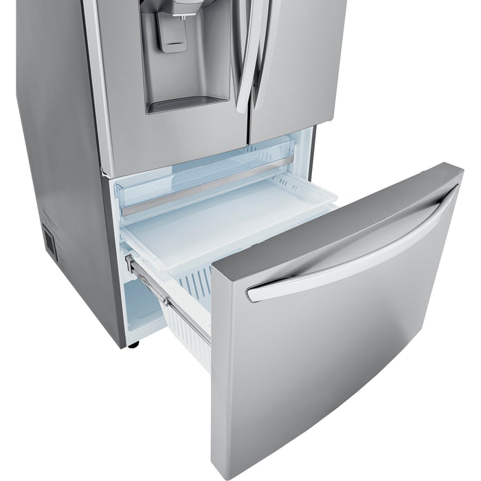 LG 36 Inch 3-Door French Door Refrigerator in Stainless Steel 30 Cu. Ft. (LRFDS3016S)