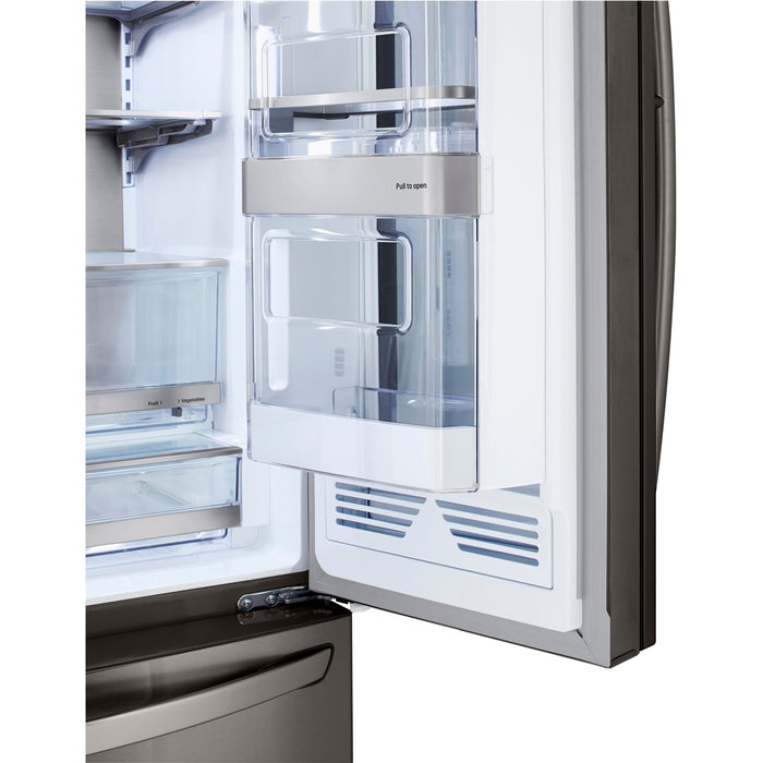 LG 36 Inch Counter-Depth French Door Refrigerator in Black Stainless Steel 24 Cu. Ft. (LRFVC2406D)