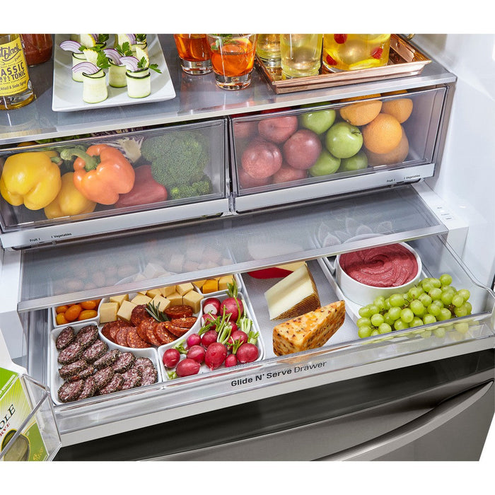 LG 36 Inch Counter-Depth French Door Refrigerator in Black Stainless Steel 24 Cu. Ft. (LRFVC2406D)