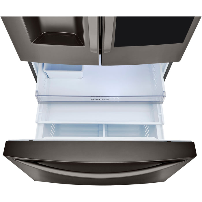 LG 36 Inch Counter-Depth French Door Refrigerator in Black Stainless Steel 30 Cu. Ft. (LRFVS3006D)