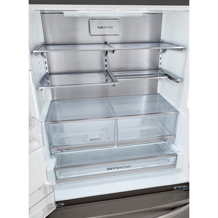 LG 36 Inch Counter-Depth French Door Refrigerator in Black Stainless Steel 30 Cu. Ft. (LRFVS3006D)