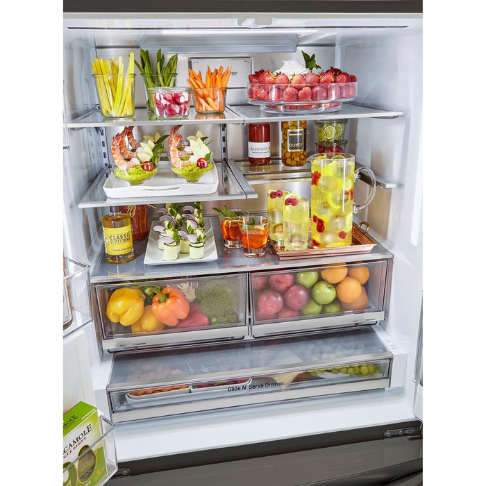 LG 36 Inch Counter-Depth French Door Refrigerator in Black Stainless Steel 30 Cu. Ft. (LRFVS3006D)