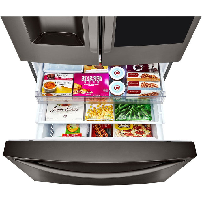 LG 36 Inch Counter-Depth French Door Refrigerator in Black Stainless Steel 30 Cu. Ft. (LRFVS3006D)
