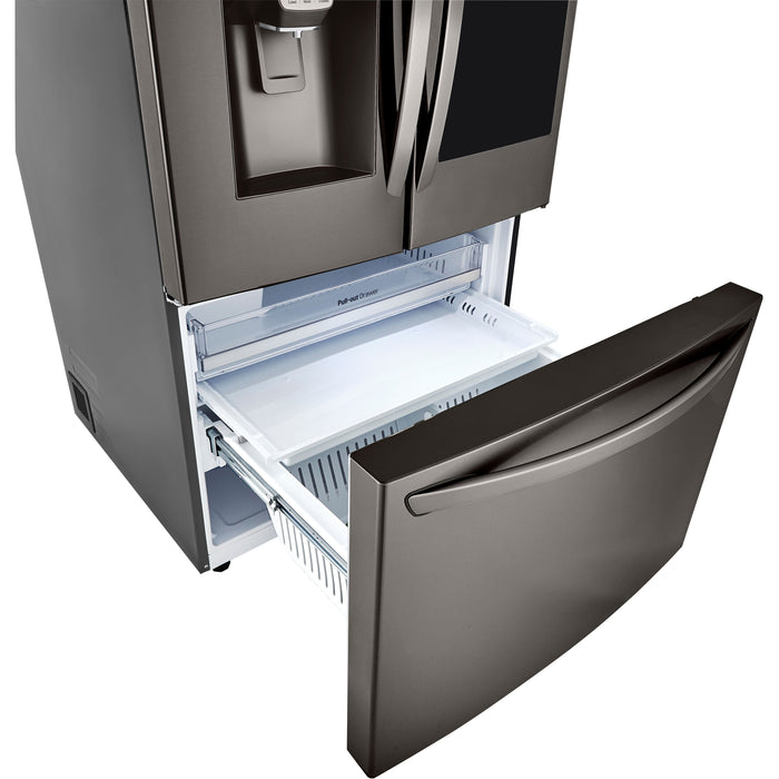 LG 36 Inch Counter-Depth French Door Refrigerator in Black Stainless Steel 30 Cu. Ft. (LRFVS3006D)