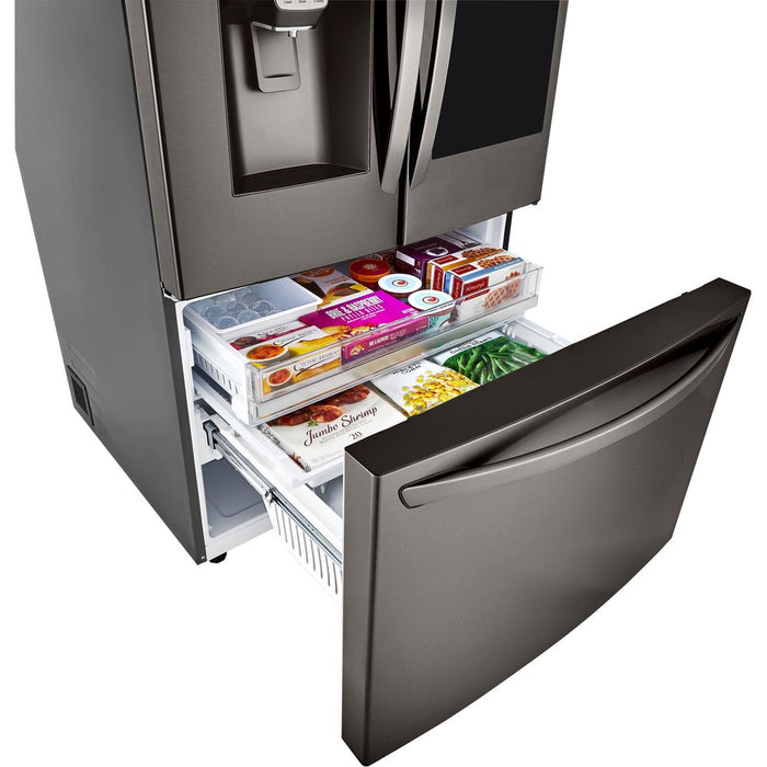 LG 36 Inch Counter-Depth French Door Refrigerator in Black Stainless Steel 30 Cu. Ft. (LRFVS3006D)