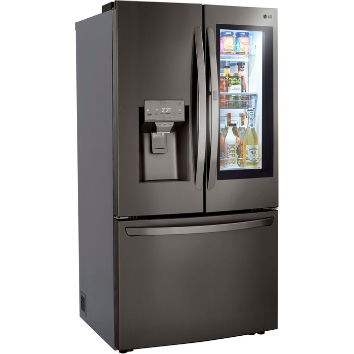 LG 36 Inch Counter-Depth French Door Refrigerator in Black Stainless Steel 30 Cu. Ft. (LRFVS3006D)