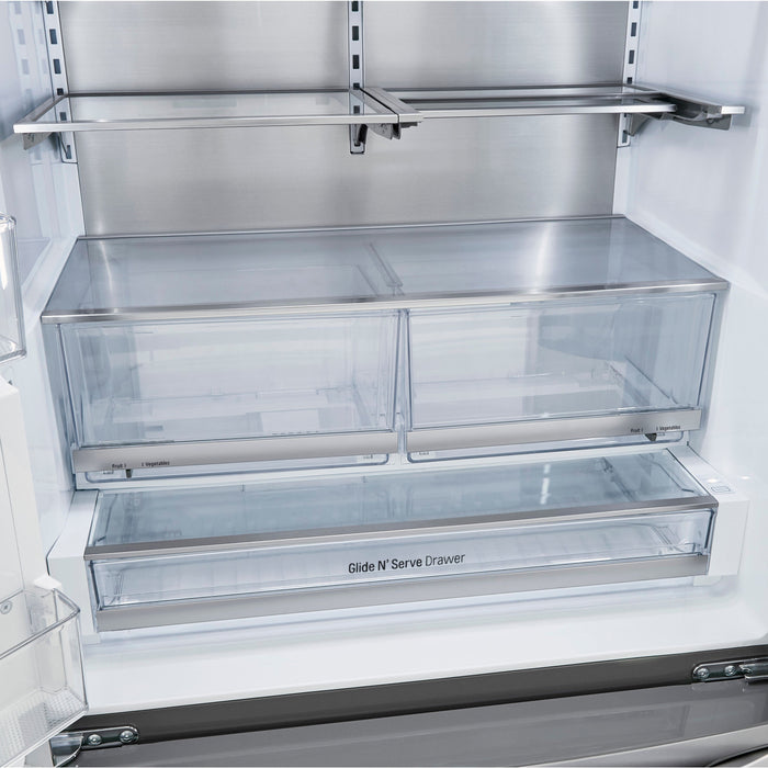 LG 36 Inch Counter-Depth French Door Refrigerator in Stainless Steel 30 Cu. Ft. (LRFVS3006S)
