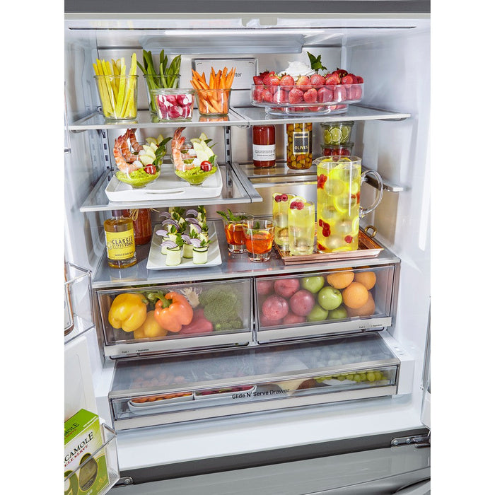 LG 36 Inch Counter-Depth French Door Refrigerator in Stainless Steel 30 Cu. Ft. (LRFVS3006S)