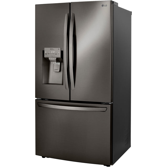 LG 36 Inch 3-Door French Door Refrigerator in Black Stainless Steel 24 Cu. Ft. (LRFXC2416D)