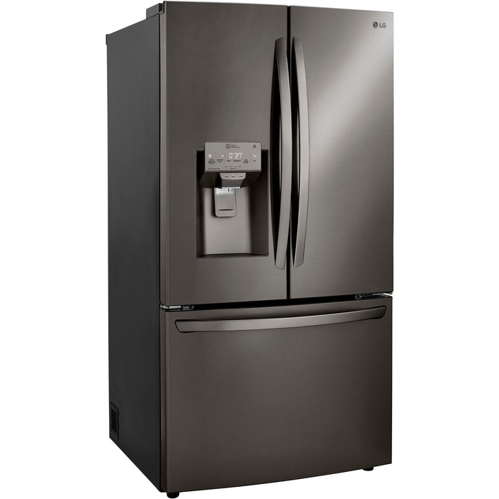 LG 36 Inch 3-Door French Door Refrigerator in Black Stainless Steel 24 Cu. Ft. (LRFXC2416D)