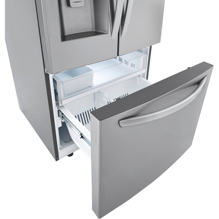 LG 33 Inch 3-Door French Door Refrigerator in Stainless Steel 25 Cu. Ft. (LRFXS2503S)