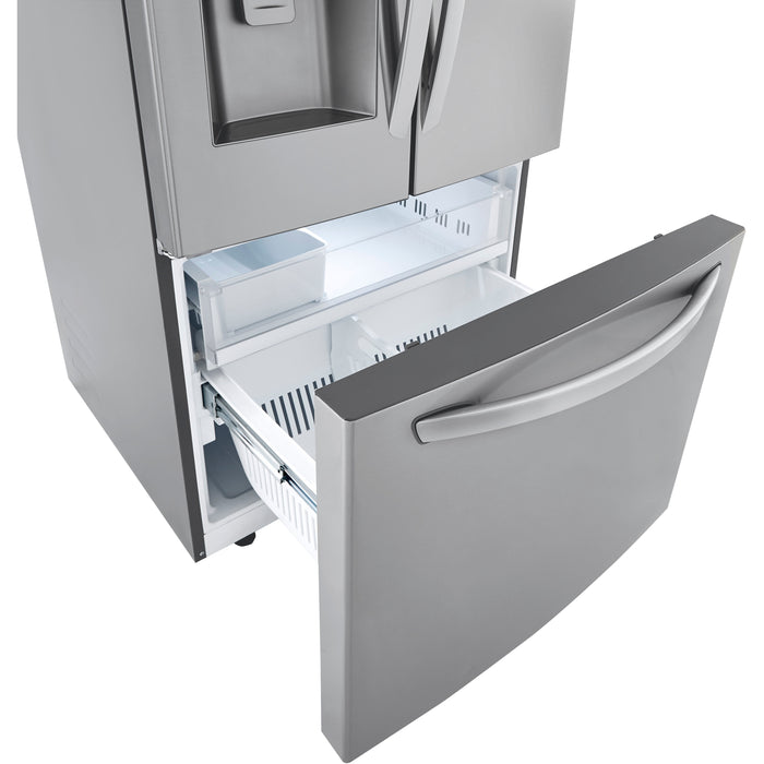 LG 33 Inch 3-Door French Door Refrigerator in Stainless Steel 25 Cu. Ft. (LRFXS2503S)