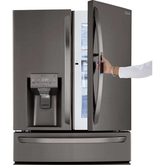 LG 36 Inch 4-Door French Door Refrigerator in Black Stainless Steel 23 Cu. Ft. (LRMDC2306D)