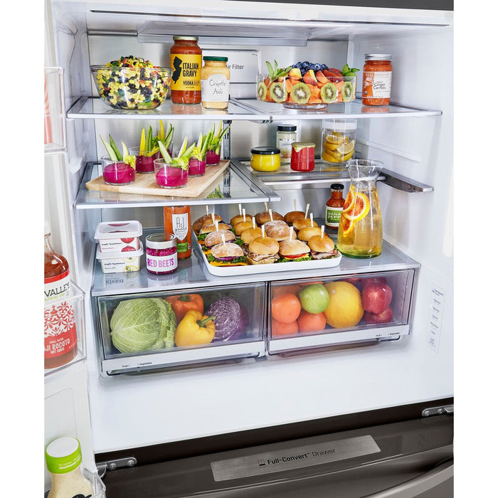LG 36 Inch 4-Door French Door Refrigerator in Black Stainless Steel 23 Cu. Ft. (LRMDC2306D)