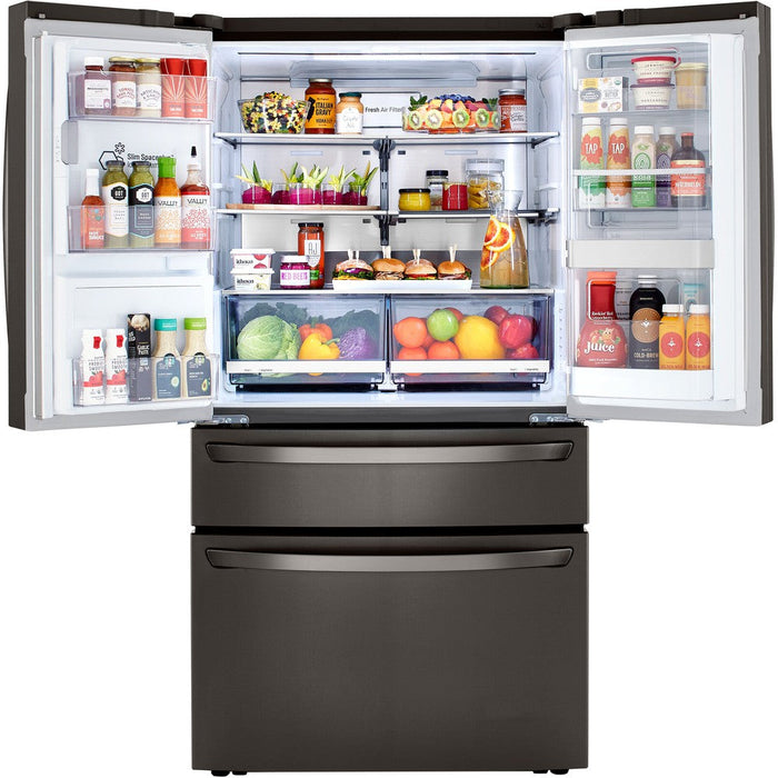 LG 36 Inch 4-Door French Door Refrigerator in Black Stainless Steel 23 Cu. Ft. (LRMDC2306D)