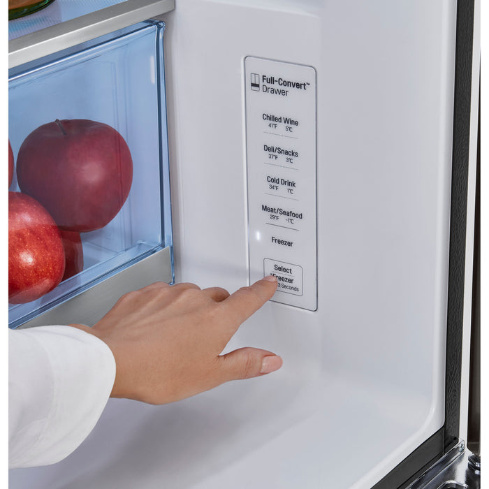 LG 36 Inch 4-Door French Door Refrigerator in Black Stainless Steel 23 Cu. Ft. (LRMDC2306D)