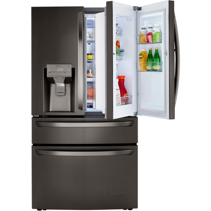 LG 36 Inch 4-Door French Door Refrigerator in Black Stainless Steel 23 Cu. Ft. (LRMDC2306D)