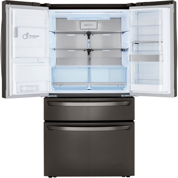 LG 36 Inch 4-Door French Door Refrigerator in Black Stainless Steel 23 Cu. Ft. (LRMDC2306D)