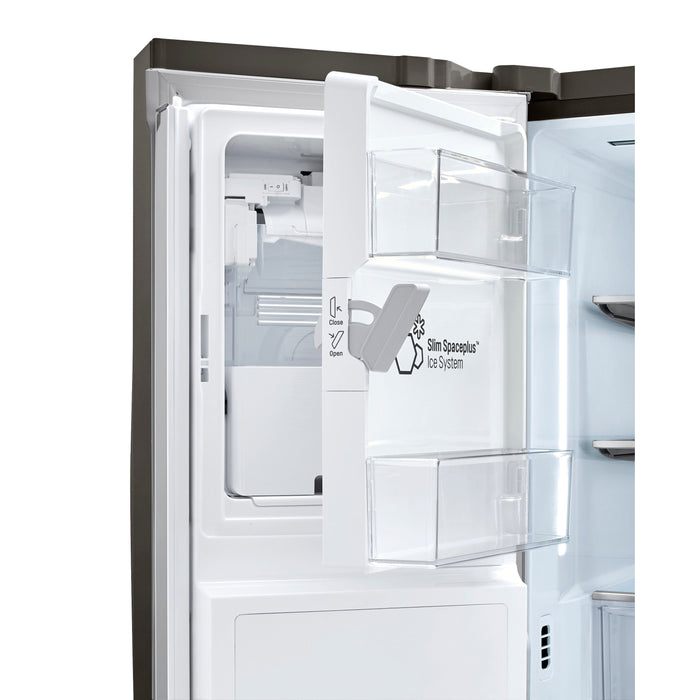 LG 36 Inch 4-Door French Door Refrigerator in Black Stainless Steel 23 Cu. Ft. (LRMDC2306D)