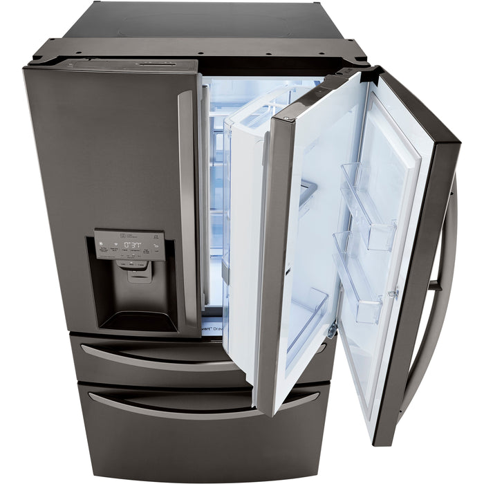 LG 36 Inch 4-Door French Door Refrigerator in Black Stainless Steel 23 Cu. Ft. (LRMDC2306D)