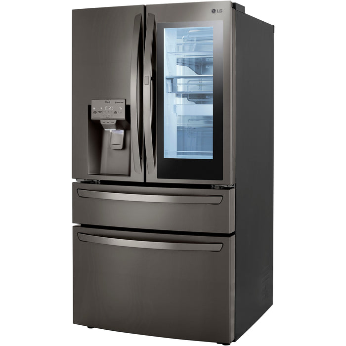LG 36 Inch 4-Door French Door Refrigerator with InstaView, Black Stainless Steel 23 Cu. Ft. (LRMVC2306D)