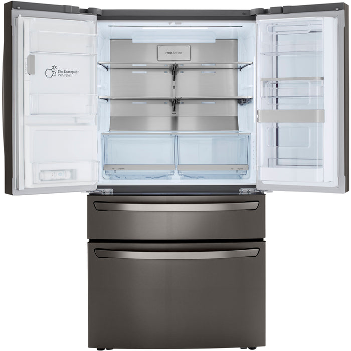 LG 36 Inch 4-Door French Door Refrigerator with InstaView, Black Stainless Steel 30 Cu. Ft. (LRMVS3006D)