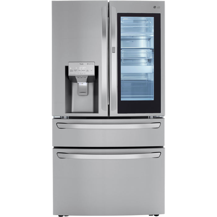 LG 36 Inch 4-Door French Door Refrigerator with InstaView, Stainless Steel 30 Cu. Ft. (LRMVS3006S)