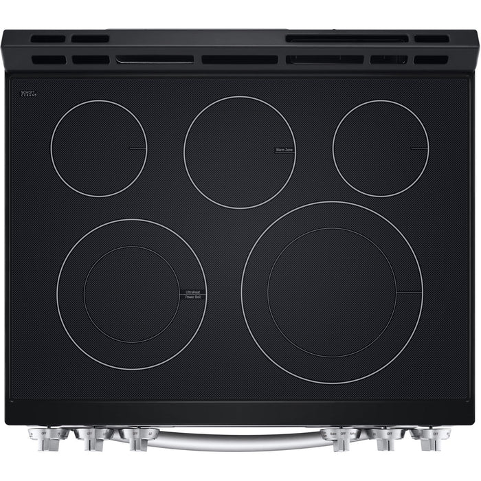 LG 6.3-Cu Ft. Smart Wi-Fi Enabled Fan Convection Electric Slide-in Range with Air Fry and EasyClean in Stainless Steel (LSEL6333F)