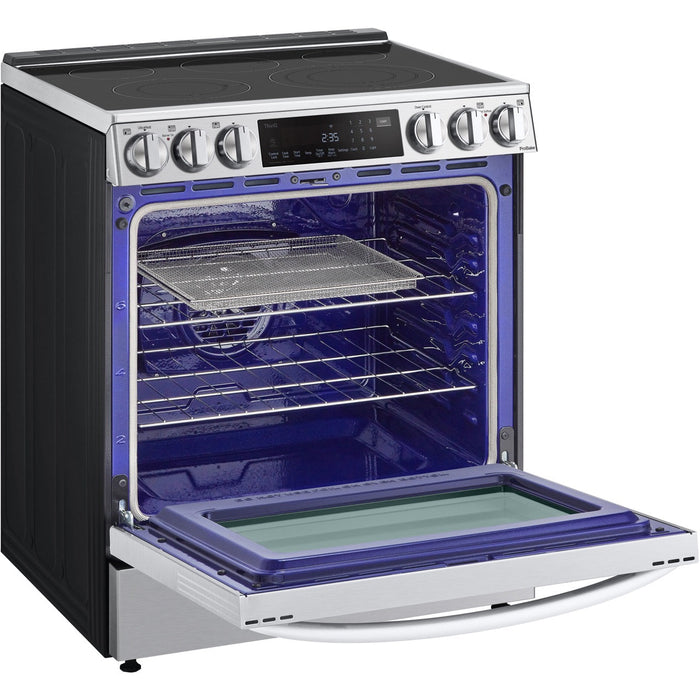 LG 6.3-Cu. Ft. Smart Wi-Fi Enabled ProBake Convection InstaView Electric Slide-in Range with Air Fry, Stainless Steel (LSEL6335F)