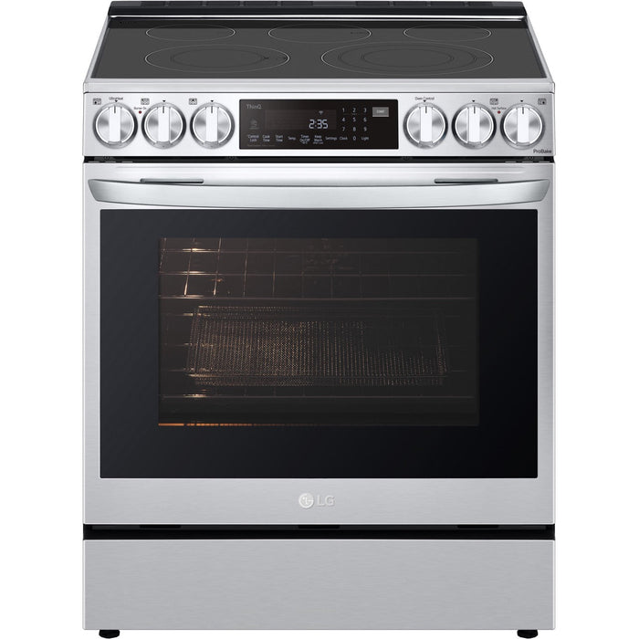 LG 6.3-Cu. Ft. Smart Wi-Fi Enabled ProBake Convection InstaView Electric Slide-in Range with Air Fry, Stainless Steel (LSEL6335F)