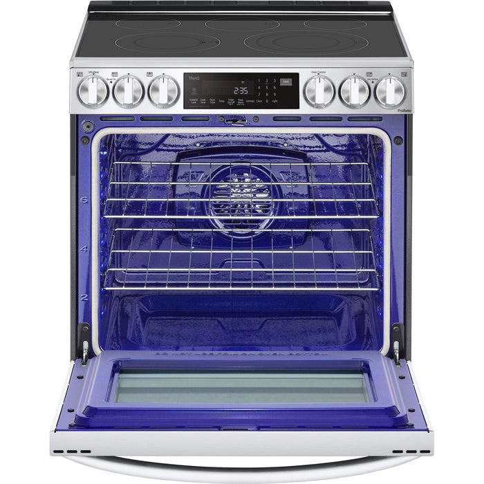 LG 6.3-Cu. Ft. Smart Wi-Fi Enabled ProBake Convection InstaView Electric Slide-in Range with Air Fry, Stainless Steel (LSEL6335F)
