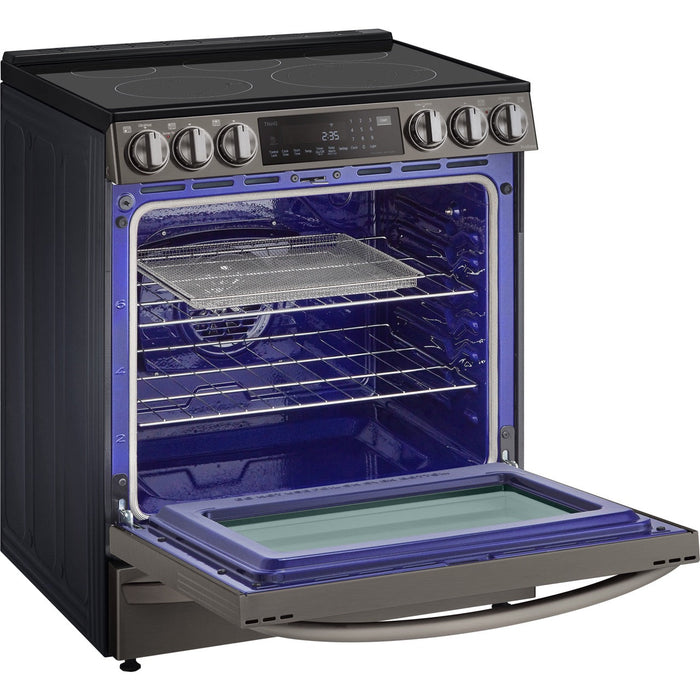 LG 6.3-Cu. Ft. Smart Wi-Fi Enabled ProBake Convection InstaView Electric Slide-in Range with Air Fry, Black Stainless Steel (LSEL6337D)