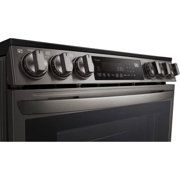 LG 6.3-Cu. Ft. Smart Wi-Fi Enabled ProBake Convection InstaView Electric Slide-in Range with Air Fry, Black Stainless Steel (LSEL6337D)