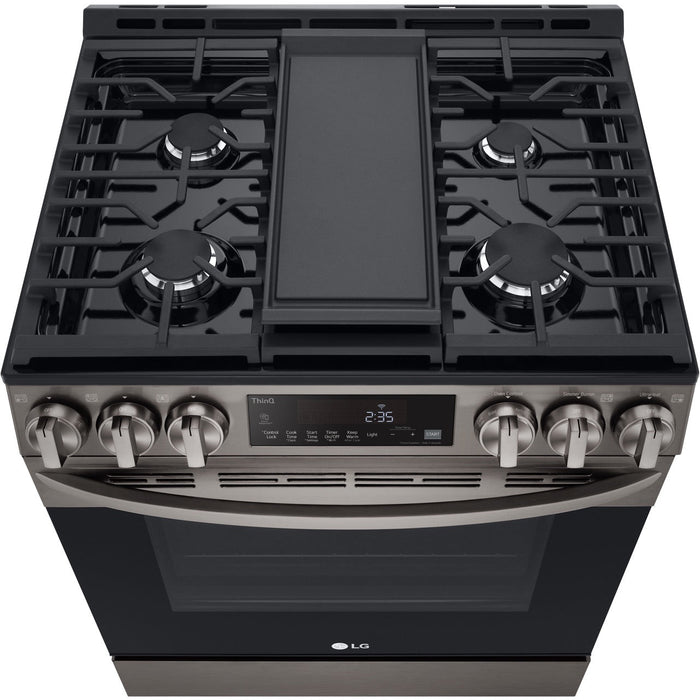 LG 5.8 Cu Ft. Smart Wi-Fi Enabled Fan Convection Gas Slide-in Range with Air Fry & EasyClean (LSGL5833D)