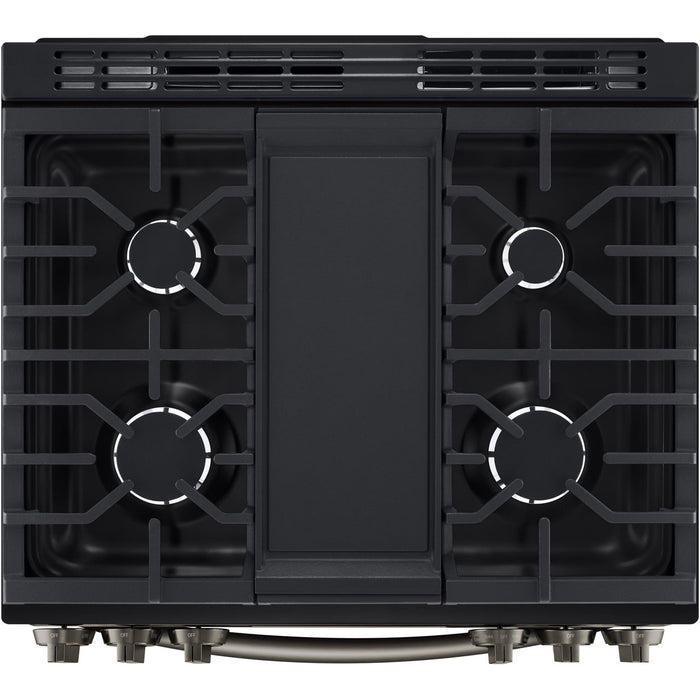 LG 6.3-Cu. Ft. Smart Wi-Fi Enabled ProBake Convection InstaView Gas Slide-in Range with Air Fry, Black Stainless Steel (LSGL6335D)