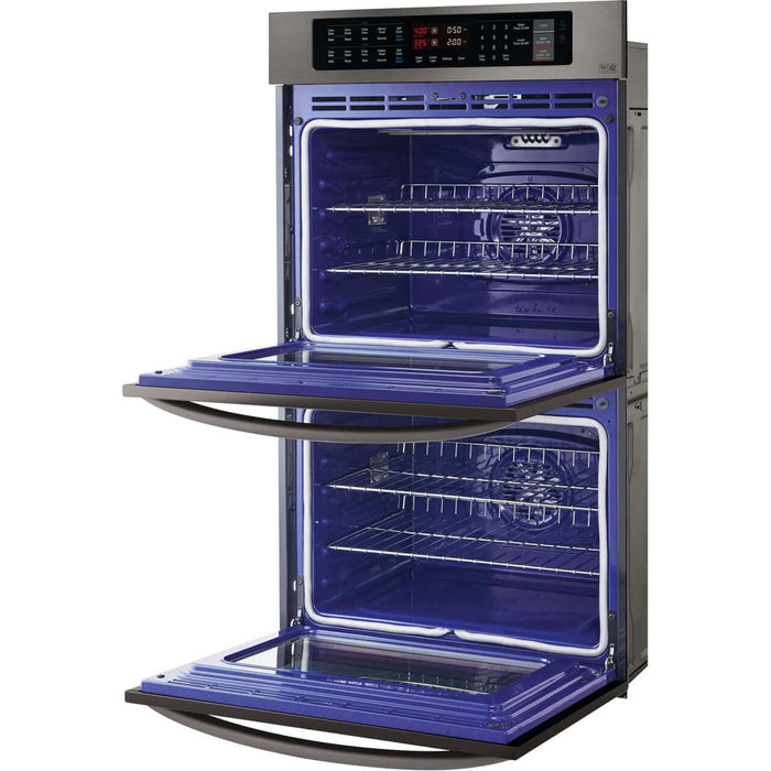 LG 30 in. Electric Double Wall Oven with True Convection in Black Stainless Steel (LWD3063BD)
