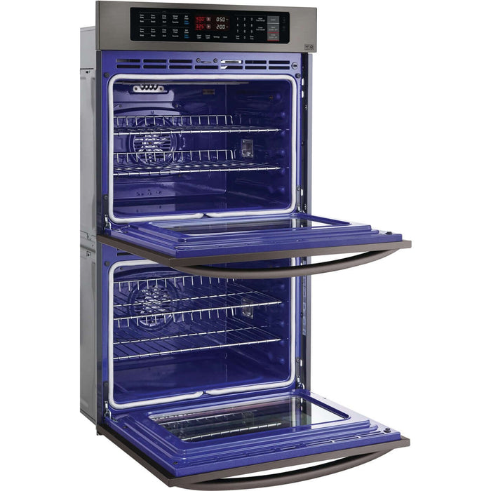 LG 30 in. Electric Double Wall Oven with True Convection in Black Stainless Steel (LWD3063BD)