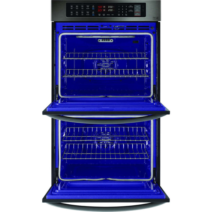 LG 30 in. Electric Double Wall Oven with True Convection in Black Stainless Steel (LWD3063BD)