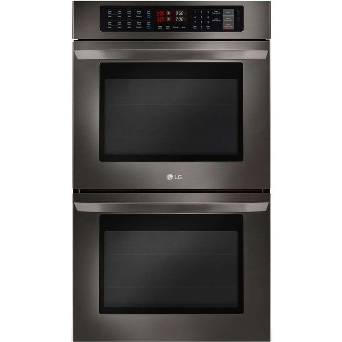 LG 30 in. Electric Double Wall Oven with True Convection in Black Stainless Steel (LWD3063BD)