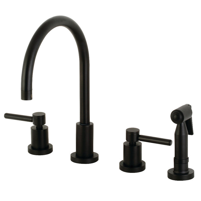 Kingston Brass Concord 8 in. Widespread Kitchen Faucet with Brass Sprayer (KS8720)