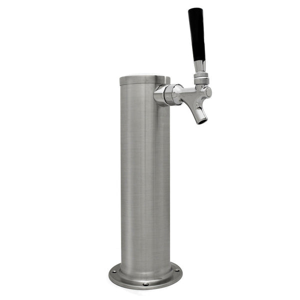 Single Faucet Brushed Stainless Steel Draft Beer Tower