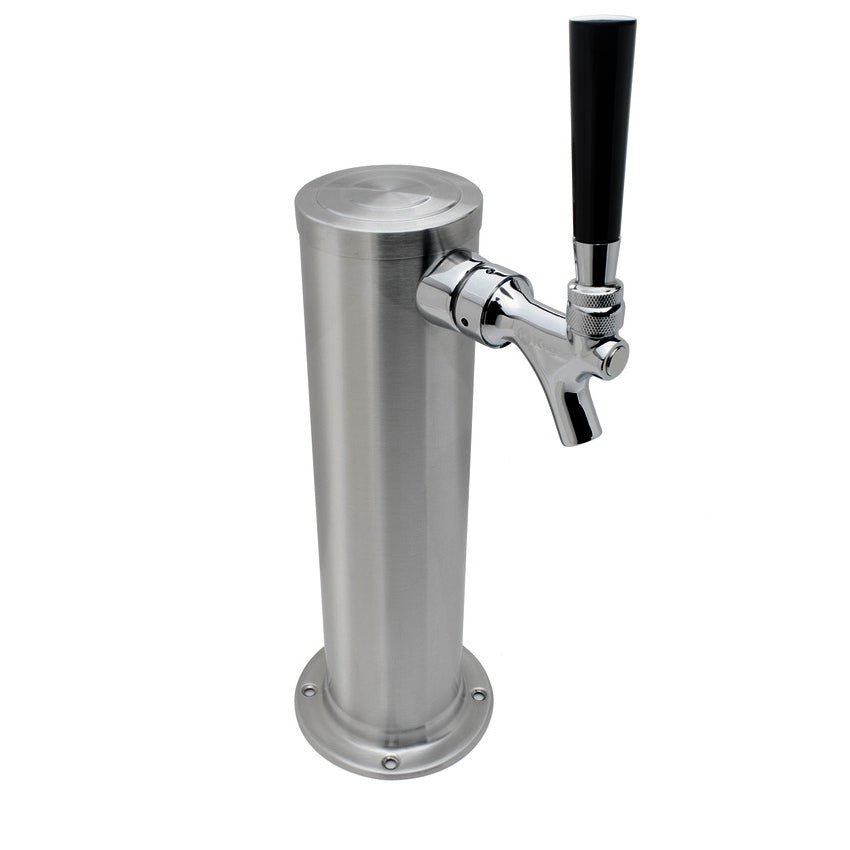 Single Faucet Brushed Stainless Steel Draft Beer Tower