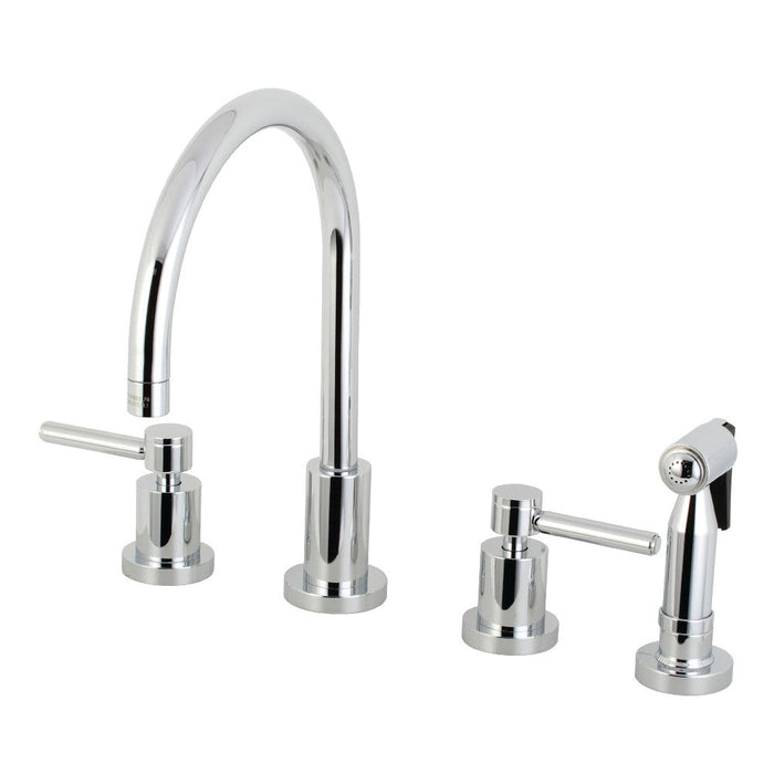 Kingston Brass Concord 8 in. Widespread Kitchen Faucet with Brass Sprayer (KS8720)