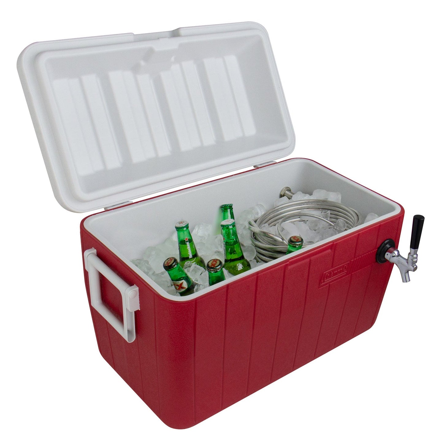 Red Single Tap 54 Qt. Beer Jockey Box with Side Mounted Faucet