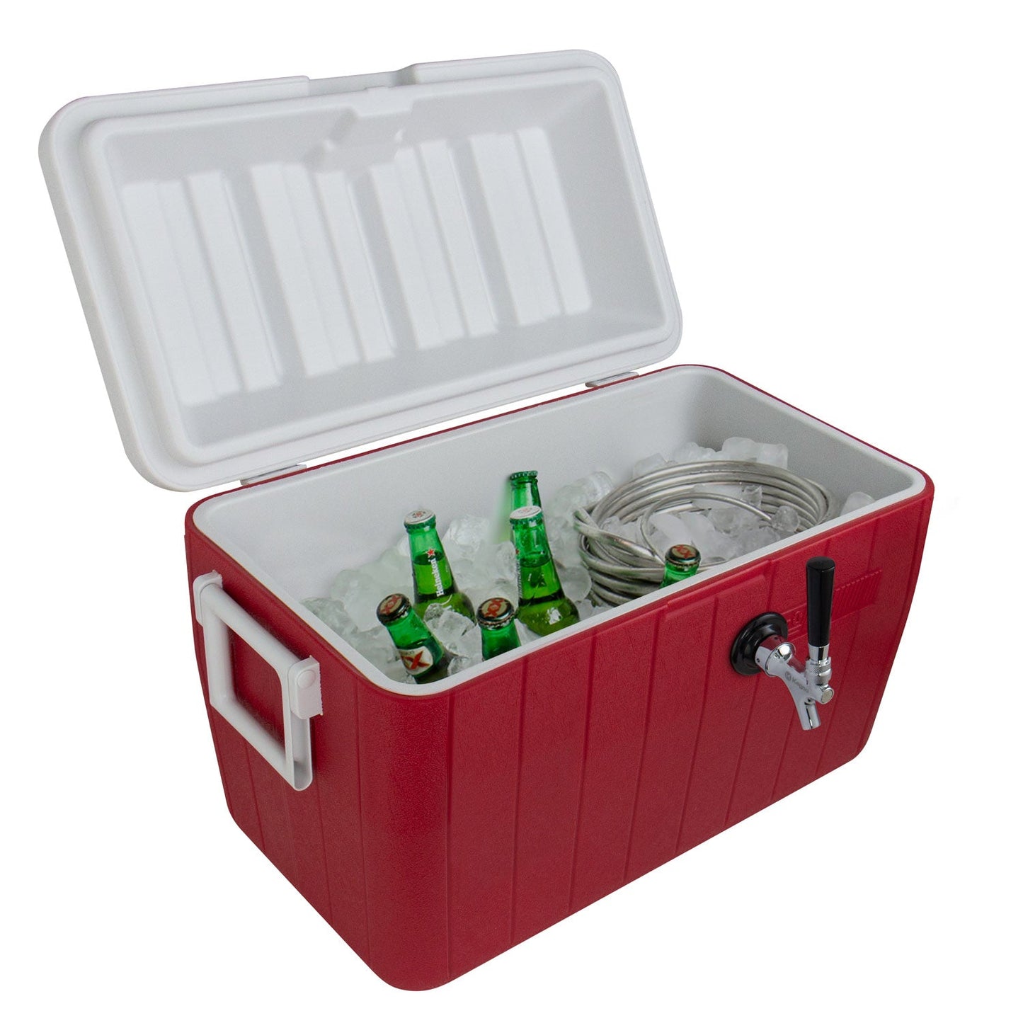 Red Single Tap 54 Qt. Beer Jockey Box with Center Mounted Faucet