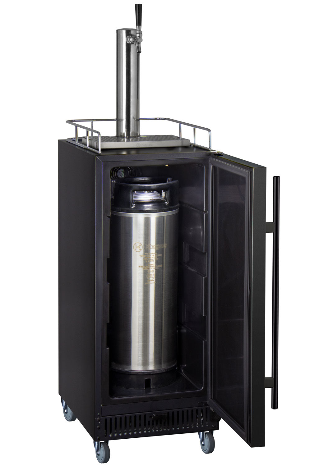 15" Wide Commercial Home Brew Kegerator with Black Door