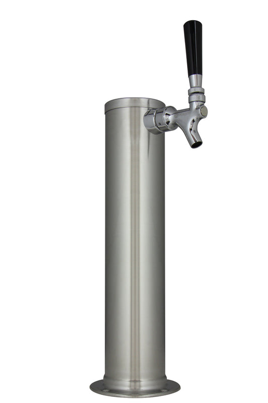 14" Tall Brushed Stainless Steel 1-Faucet Draft Beer Tower with Standard Faucets